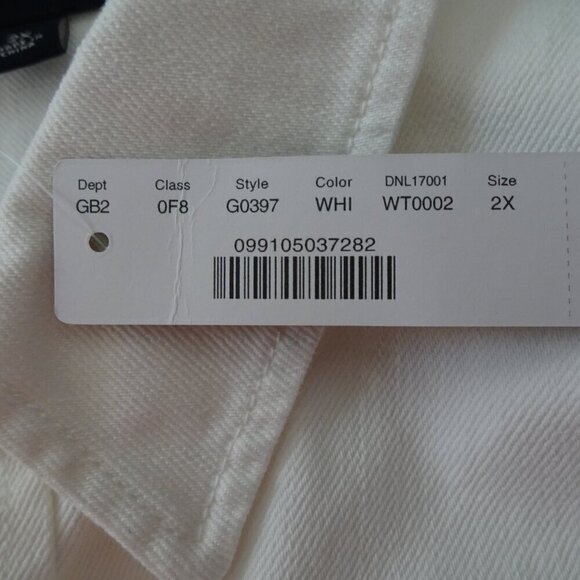 J. Crew Denim Jacket Women's Plus Size 2X White Classic Button - Picture 6 of 7